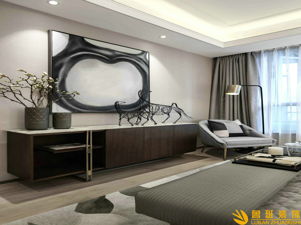 南城都匯140平設(shè)計裝修休閑廳