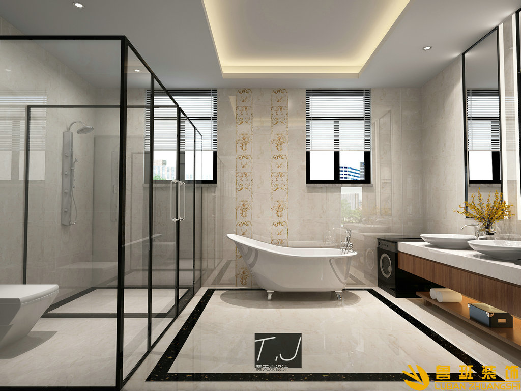 晶藍(lán)半島240平設(shè)計(jì)裝修主衛(wèi)