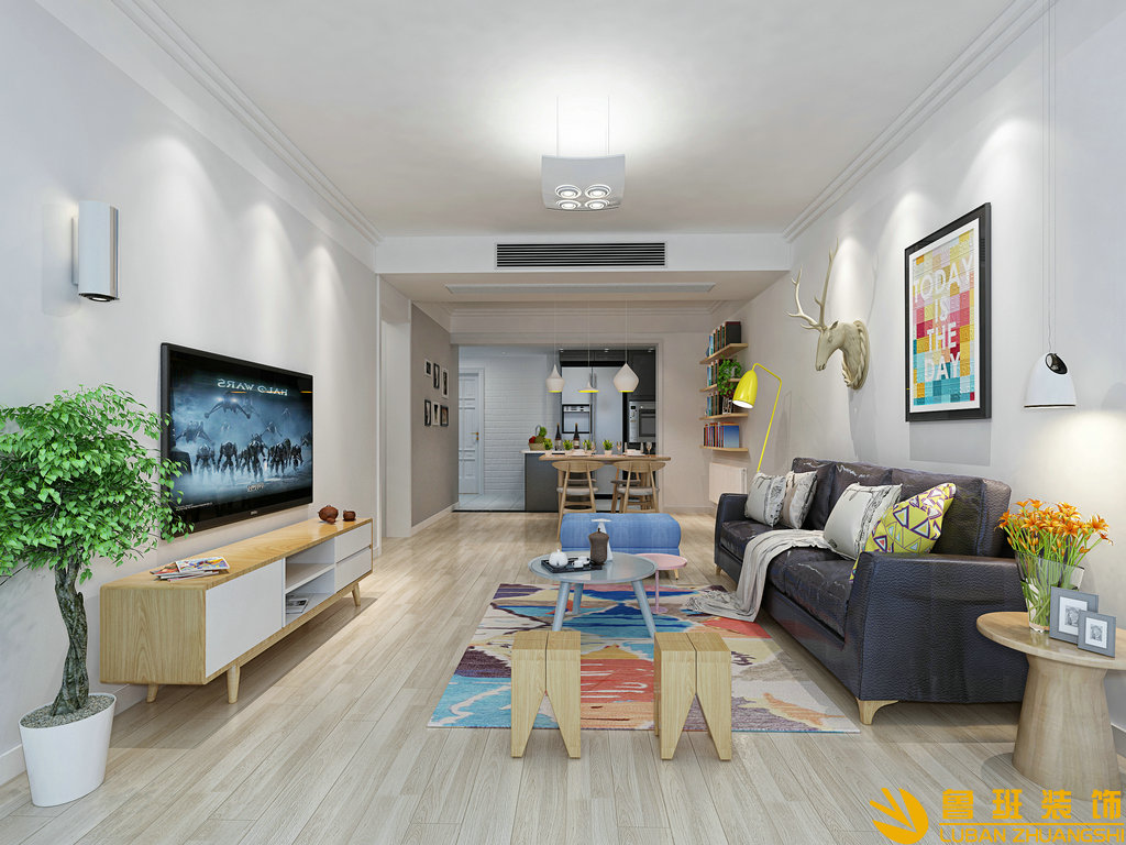 富麗碧漫汀110平設計裝修客廳