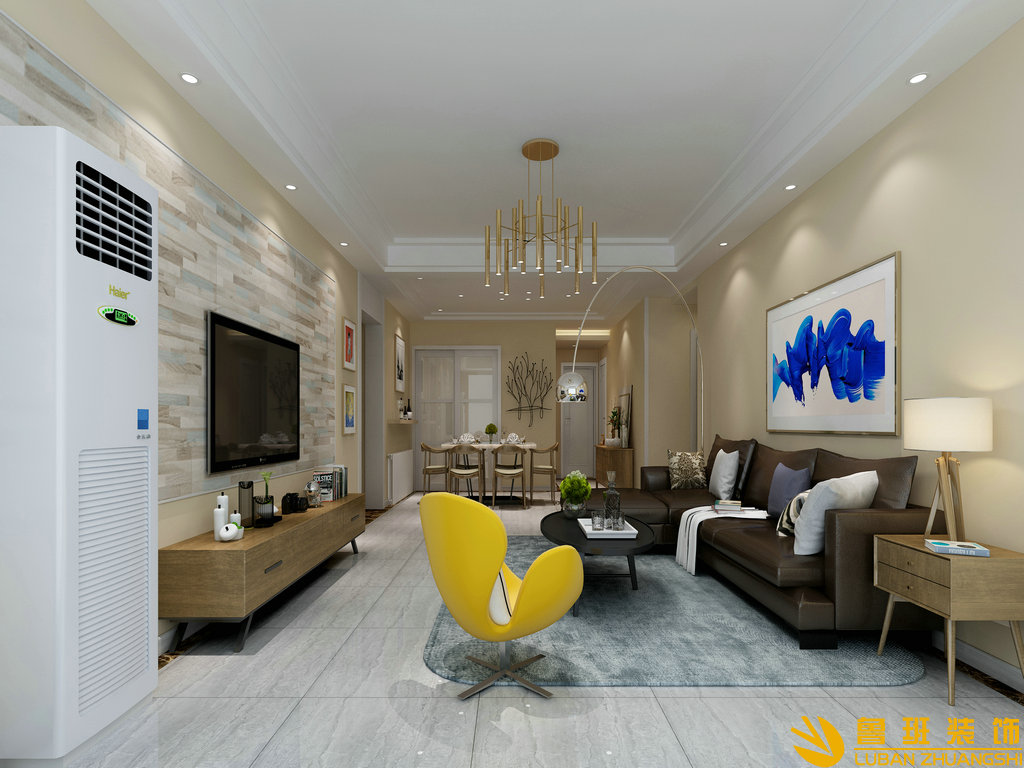 國防家園130平設計裝修客廳