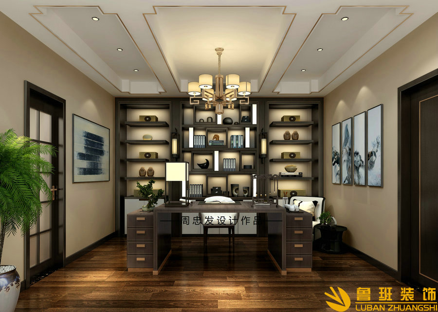中鐵西派瀾岸別墅設計裝修書房