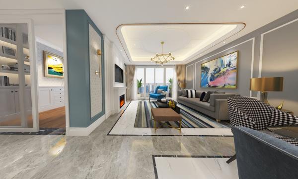 成都卡地亞花園城260平美式輕奢裝修設計