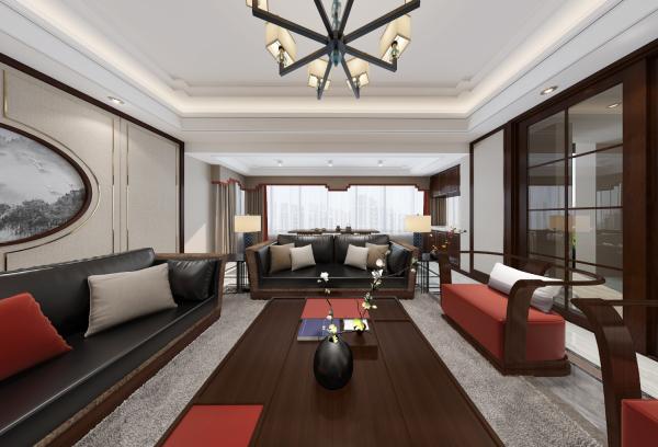 成都萬科翡翠163平新中式洋房裝修設計