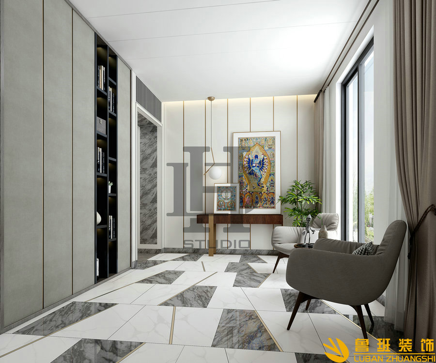 麓山國際碧湖岸500平別墅裝修設(shè)計門廳