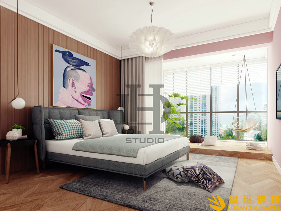 麓山國際碧湖岸500平別墅裝修設(shè)計臥室