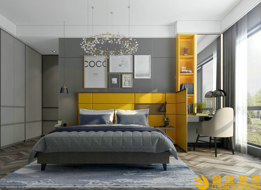 麓山國際碧湖岸500平別墅裝修設(shè)計次臥