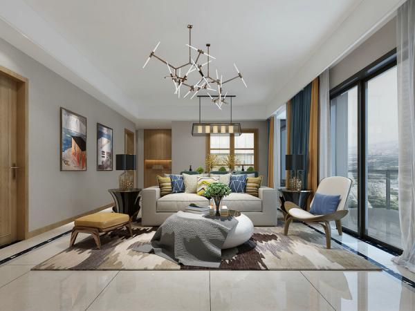 北辰朗詩南門綠郡117平現代裝修設計