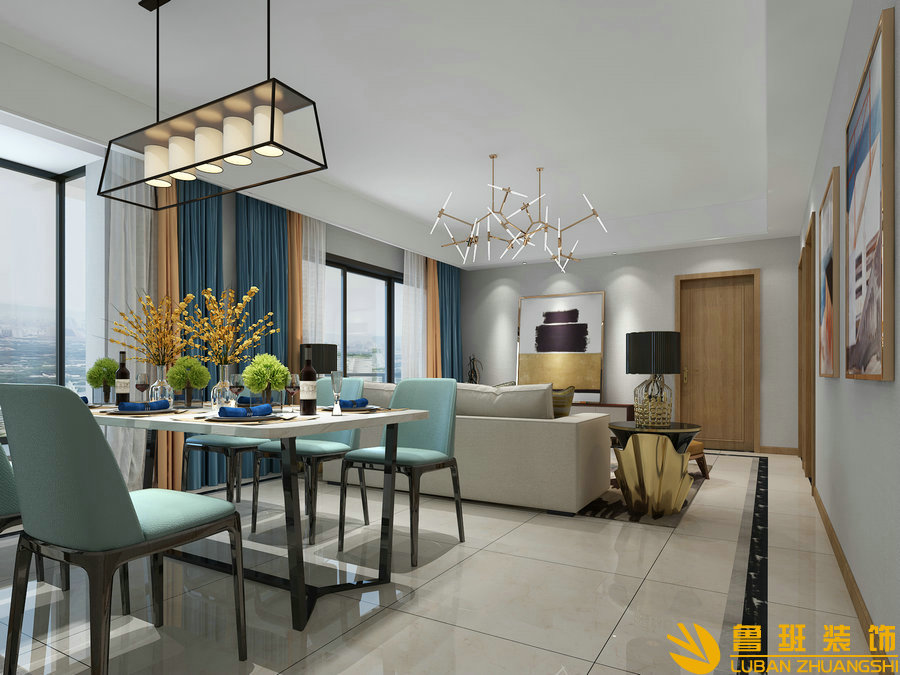 北辰朗詩南門綠郡117平現代裝修設計餐廳