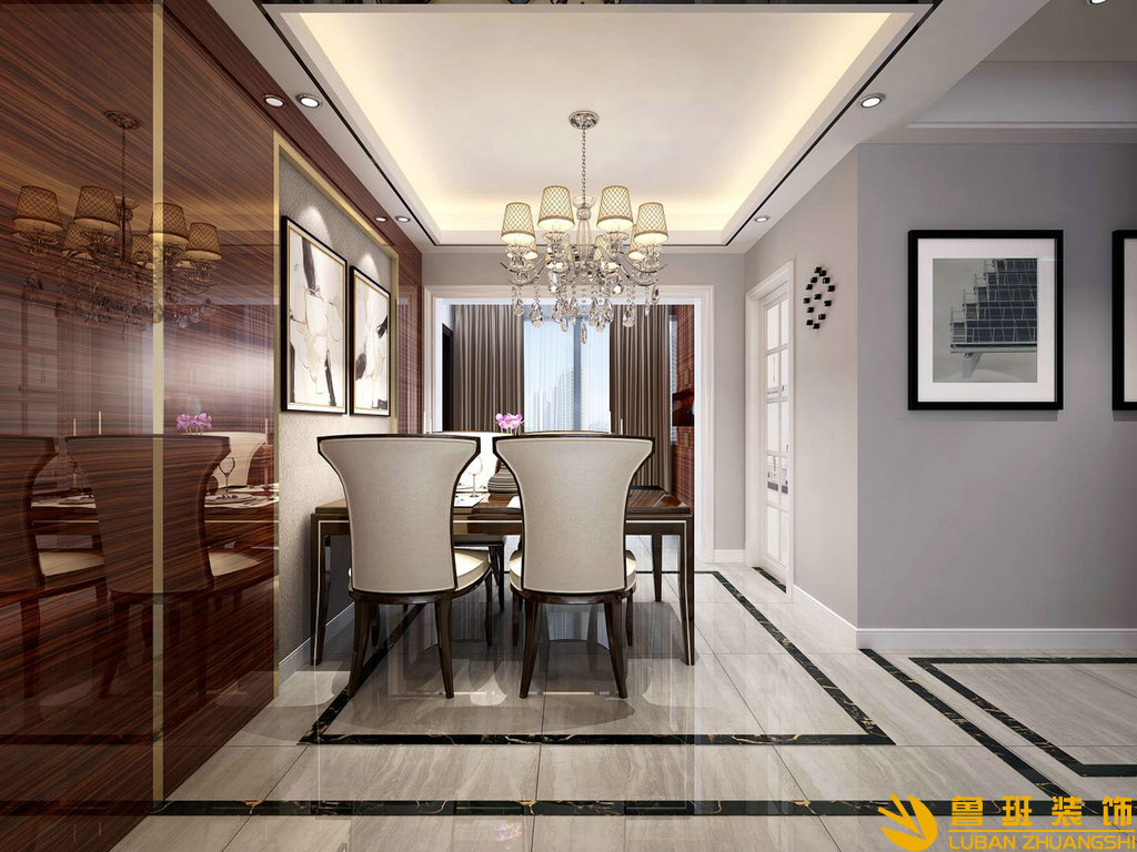 南郡七英里500平新中式別墅裝修設計餐廳