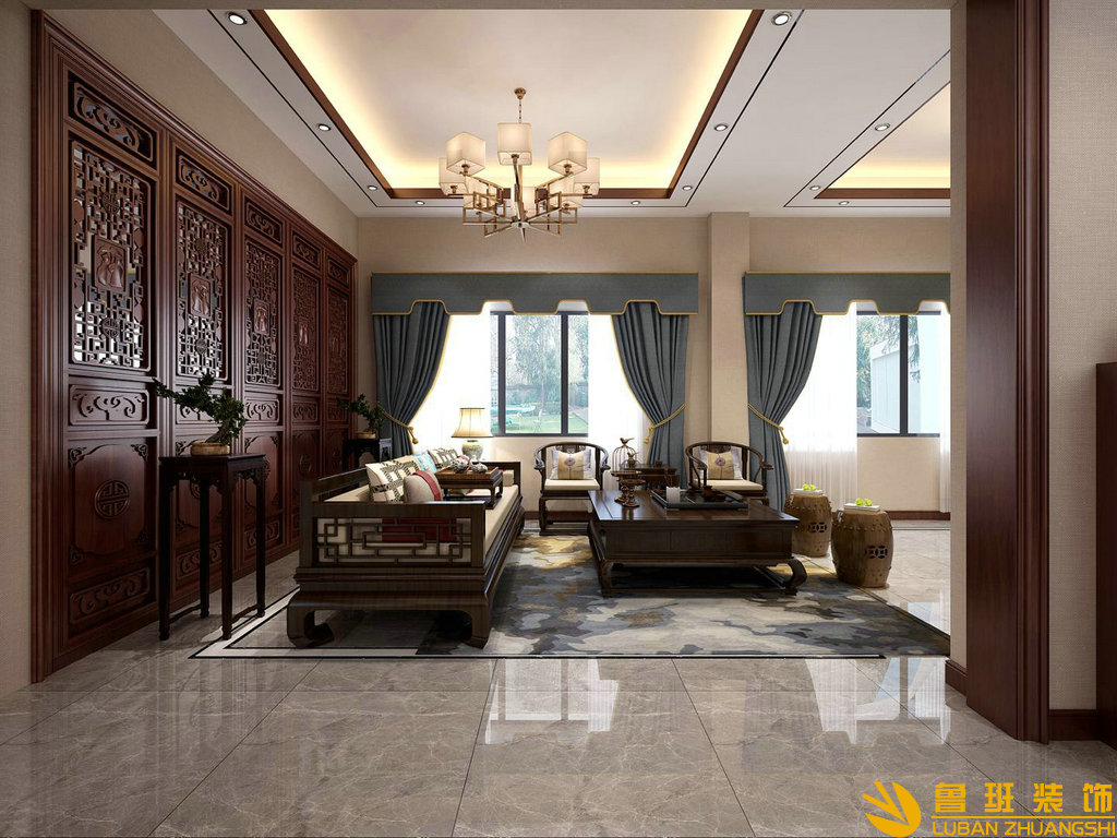 南郡七英里500平新中式別墅裝修設計禪室