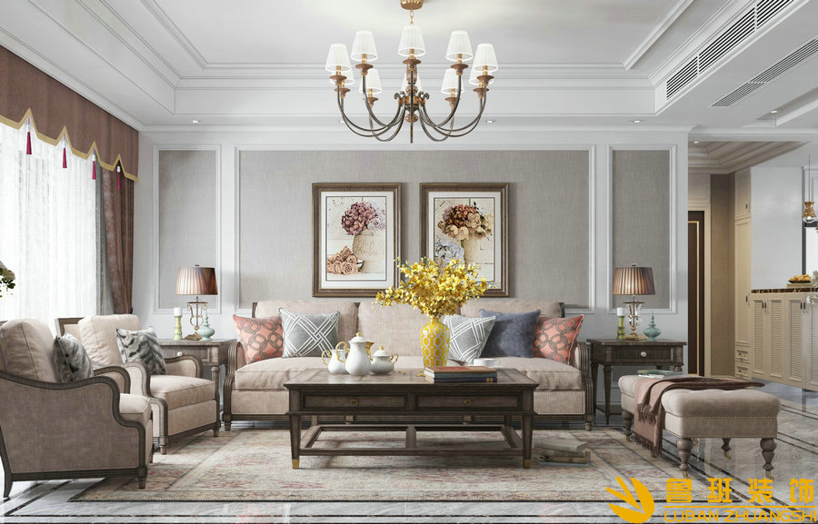 復(fù)地金融島139平裝修設(shè)計(jì)客廳