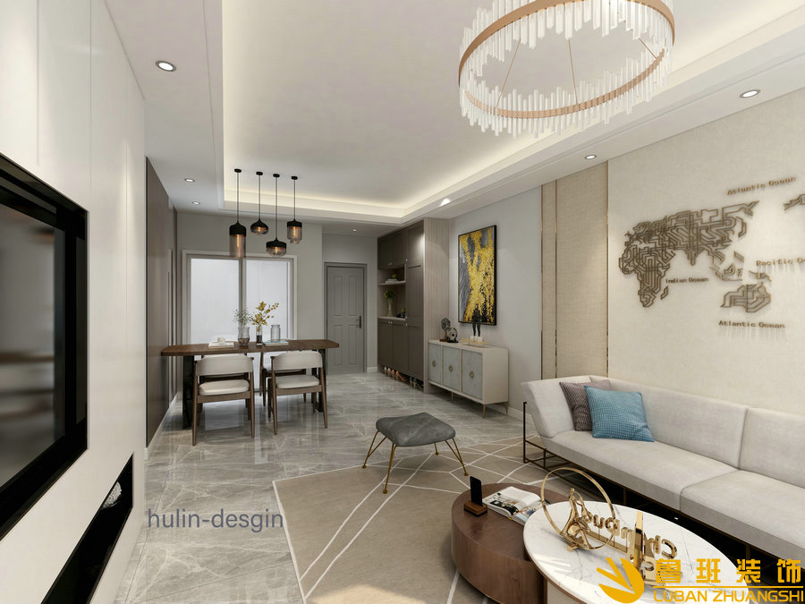 華潤柒公館113平設(shè)計(jì)裝修客餐廳