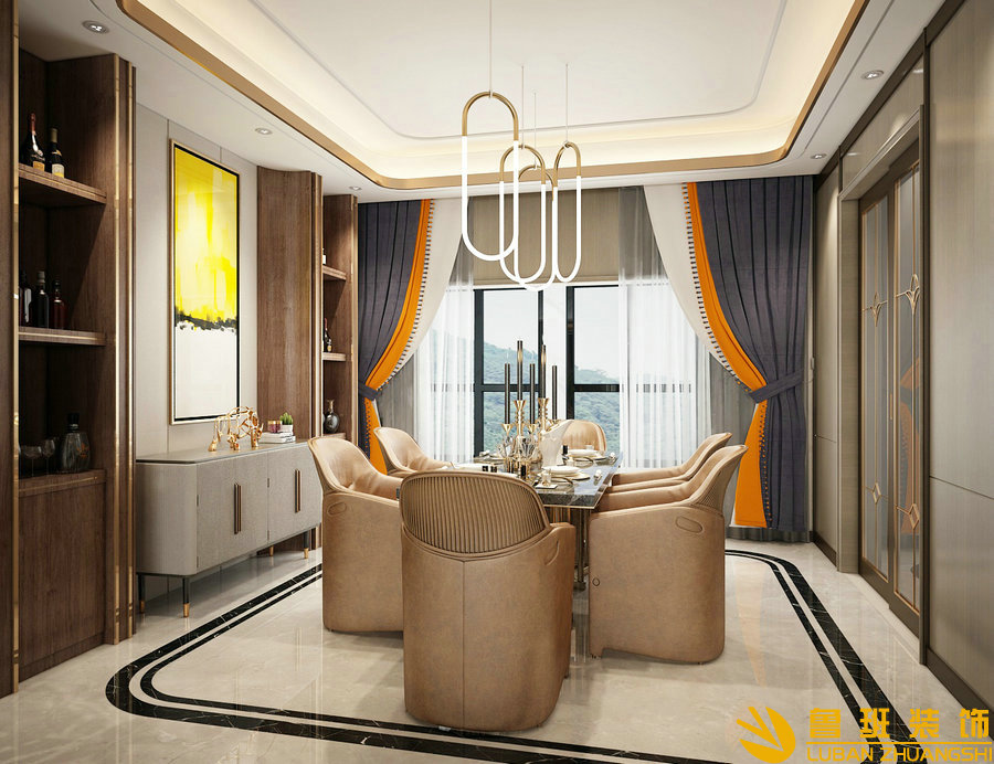 盛和林語170平裝修設計餐廳