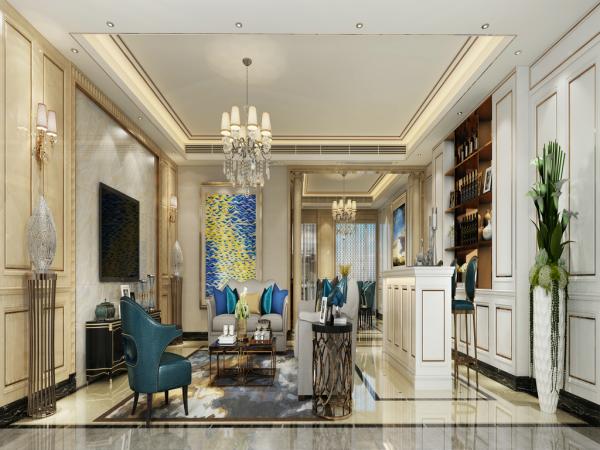 珠江御景灣290平現代輕奢別墅裝飾設計