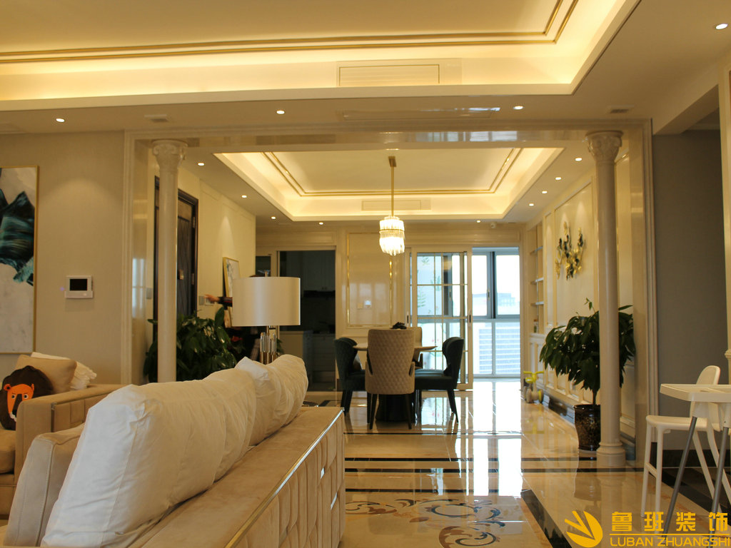 珠江御景灣290平現(xiàn)代輕奢別墅裝飾設計客廳