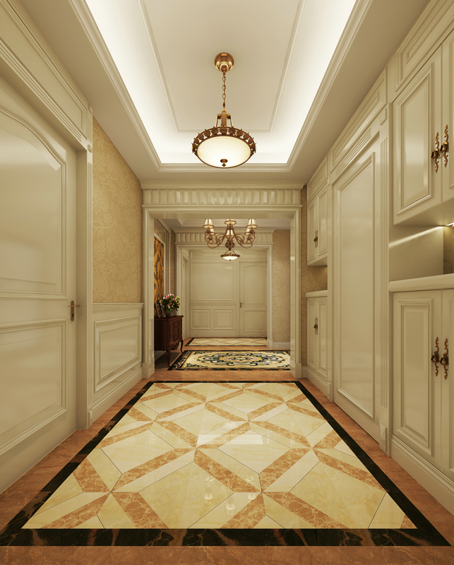 保利·心語340㎡混搭別墅裝修設計門廳