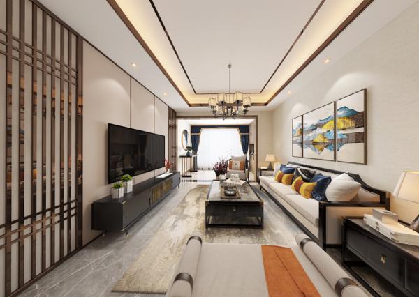 成都龍騰雅苑四居新中式風格案