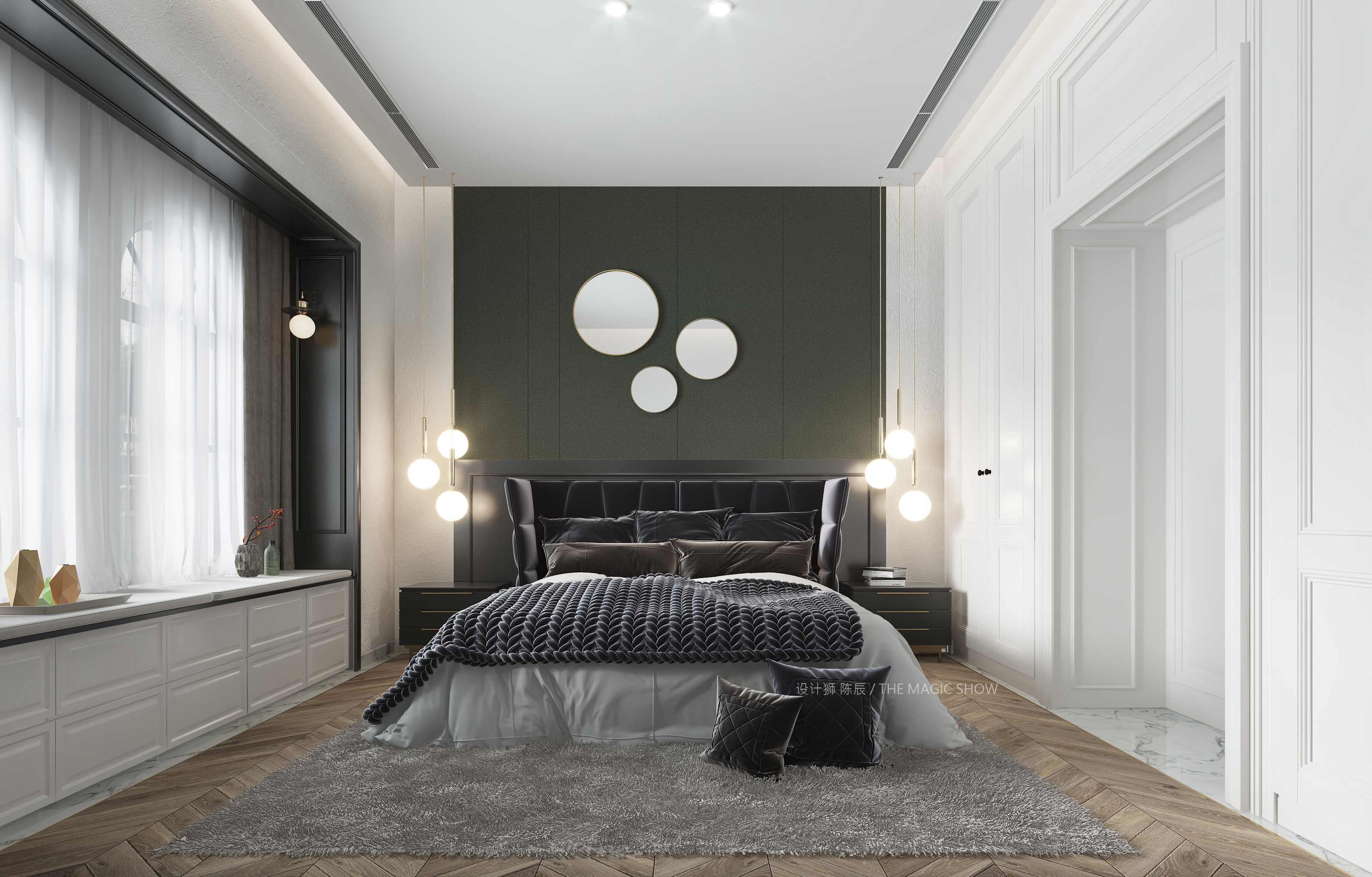 金馬湖壹號(hào)別墅400平方米 現(xiàn)代混搭臥室