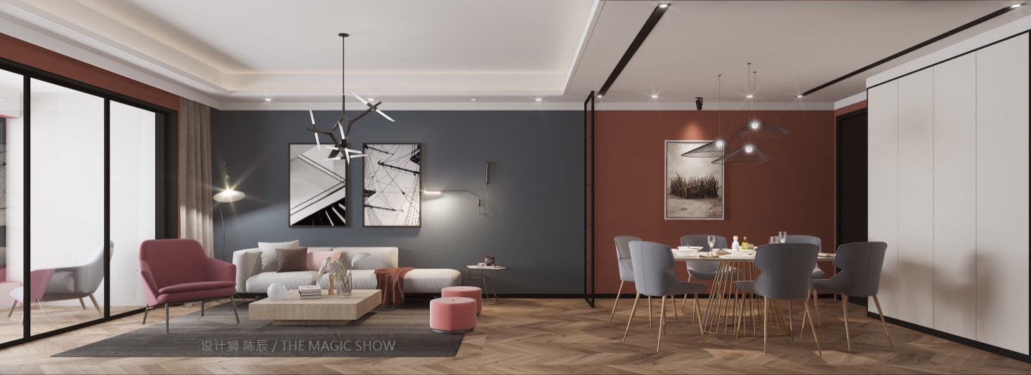 雅居樂十里花巷160平方米 三室兩廳  現代輕奢客廳2