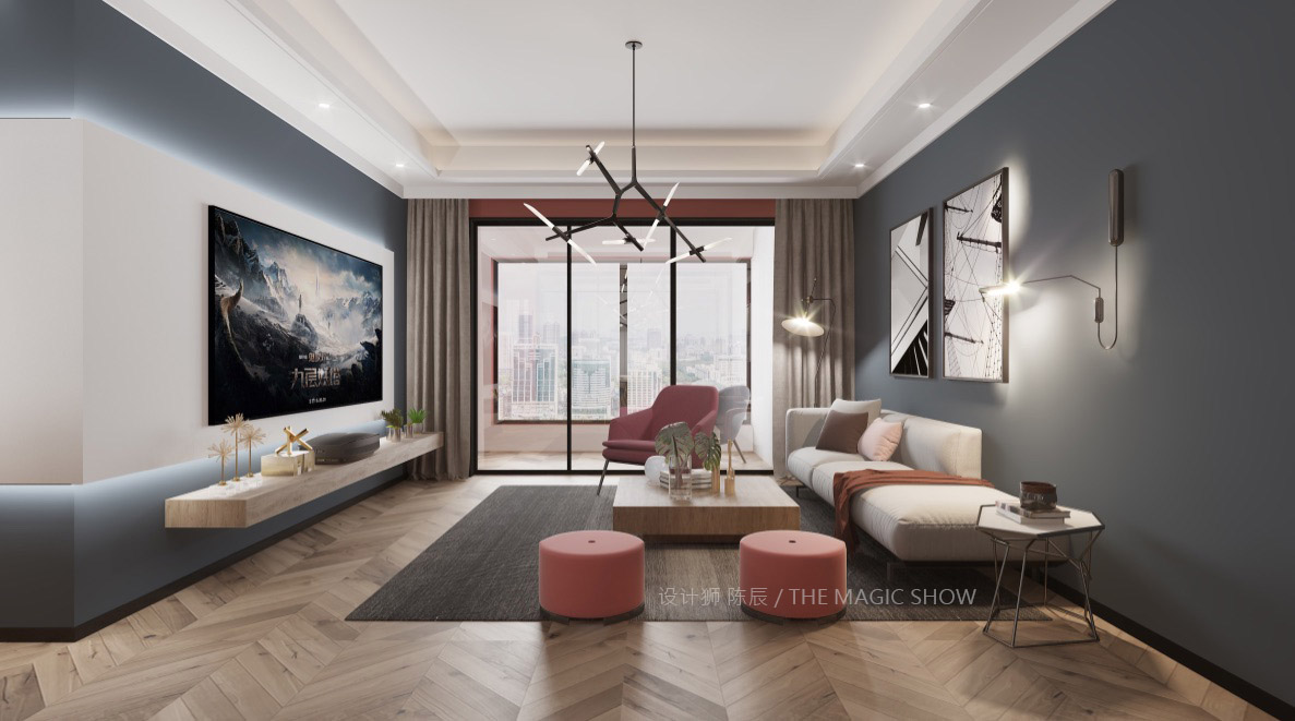 雅居樂十里花巷160平方米 三室兩廳  現代輕奢客廳3