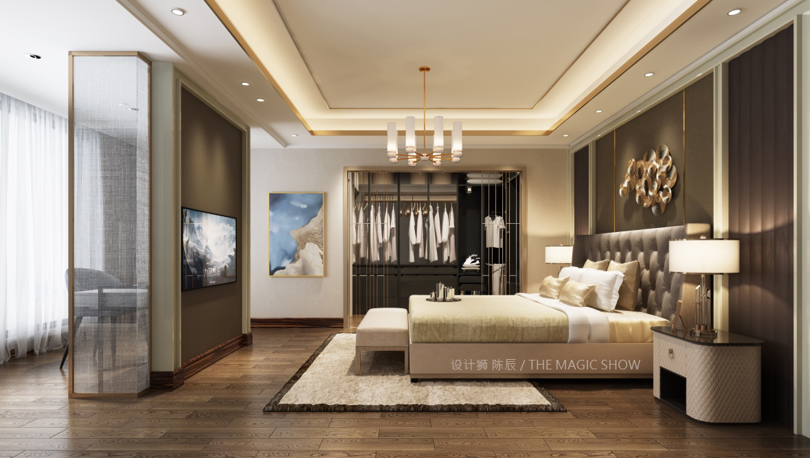 雍錦閣180平方米 三室兩廳 現(xiàn)代輕奢臥室