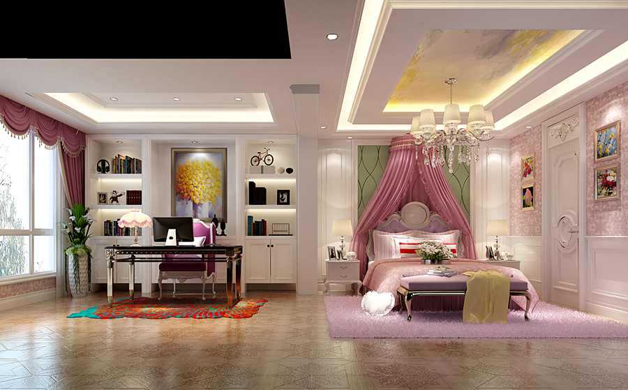 龍湖源著四室三廳278㎡新中式風格兒童房