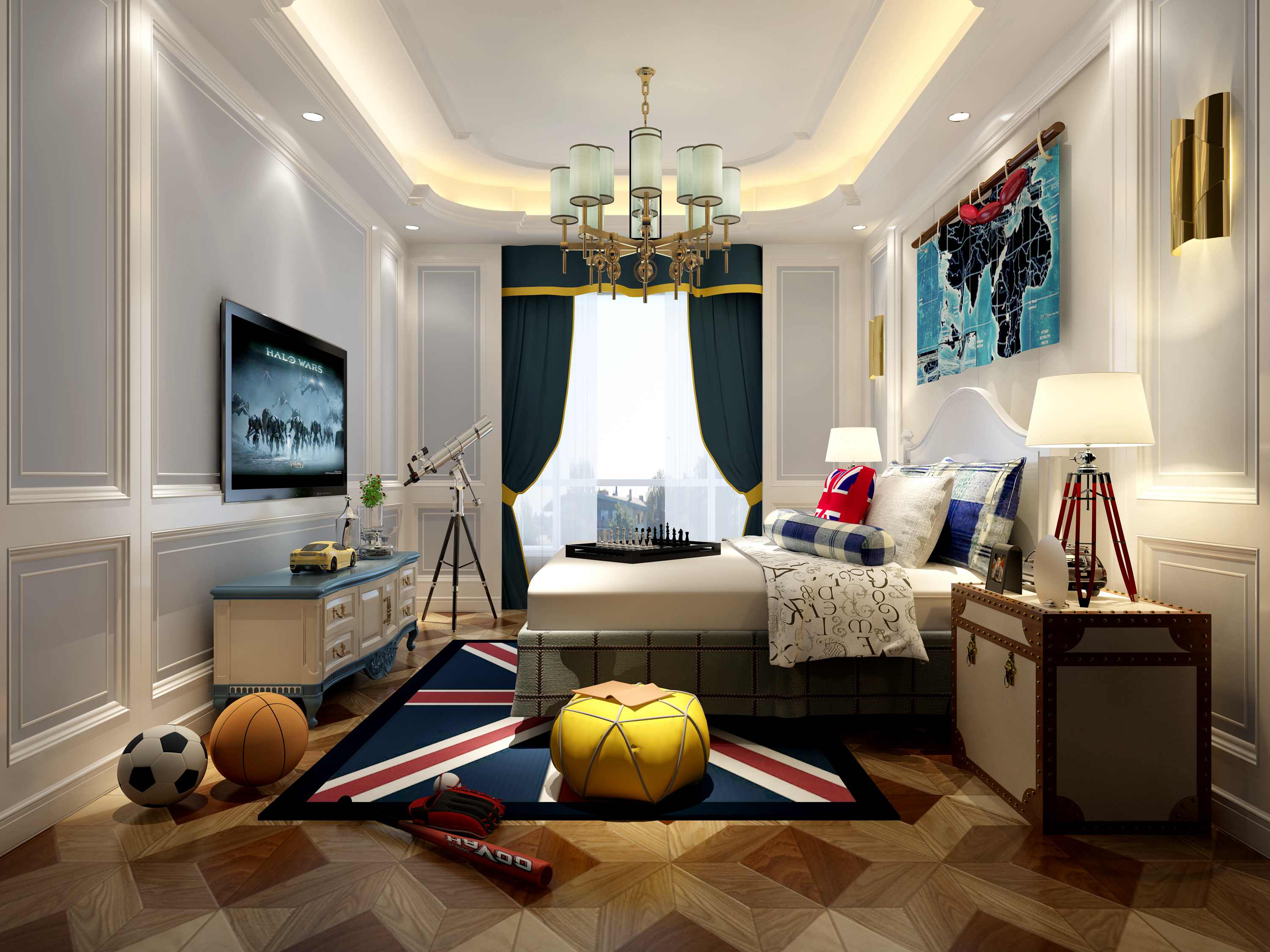 悠山郡 五室三廳520㎡混搭風格小孩房