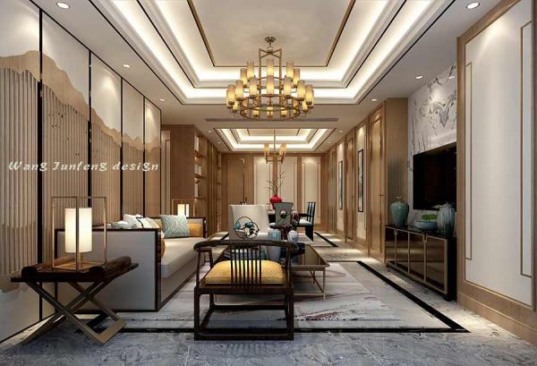 正黃.金域四室兩廳167平新中式風格