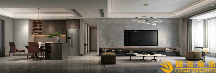 天悅龍庭160平現代裝修設計客廳