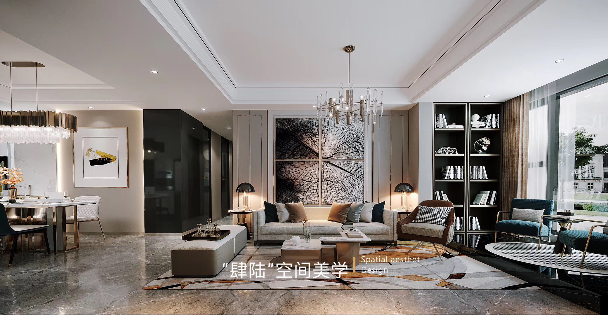 濱河灣140三室兩廳戶型設(shè)計客廳1