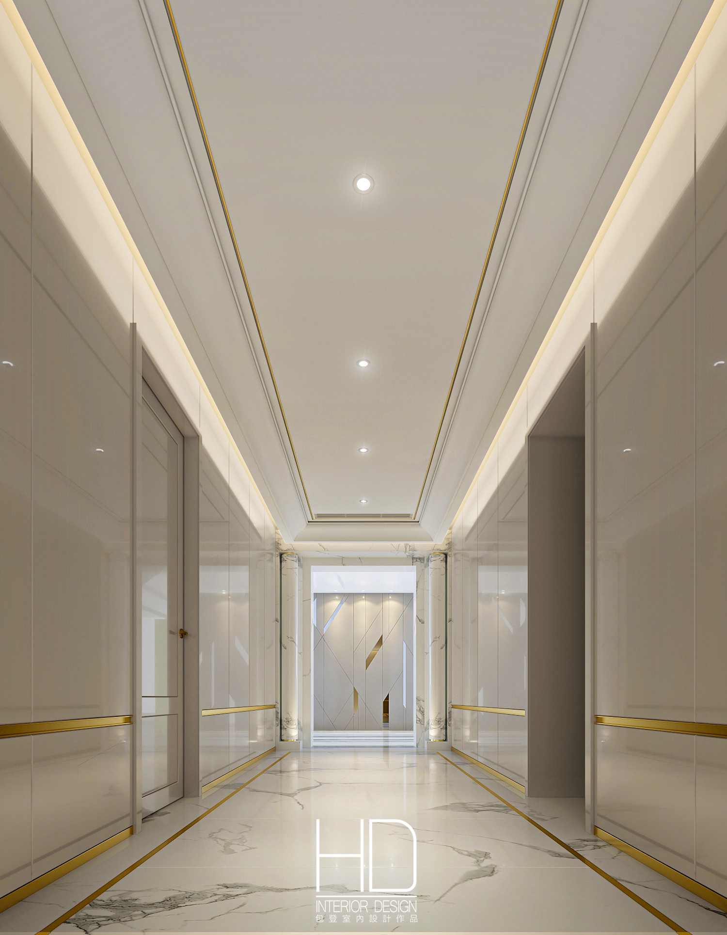 麓湖·麒麟薈躍層420㎡現(xiàn)代輕奢風(fēng)格過道