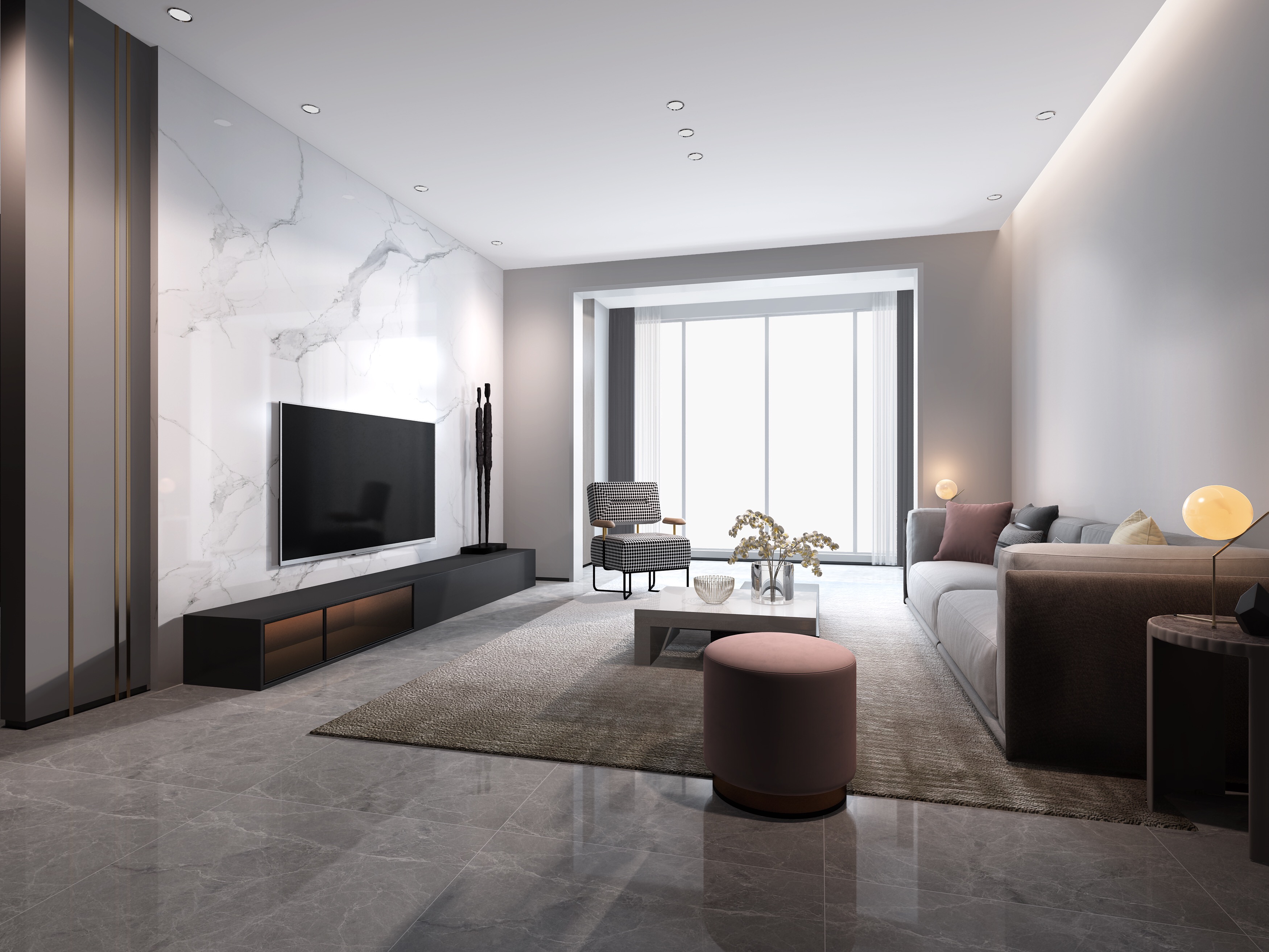 ICC凱旋門100平現代風格客廳1