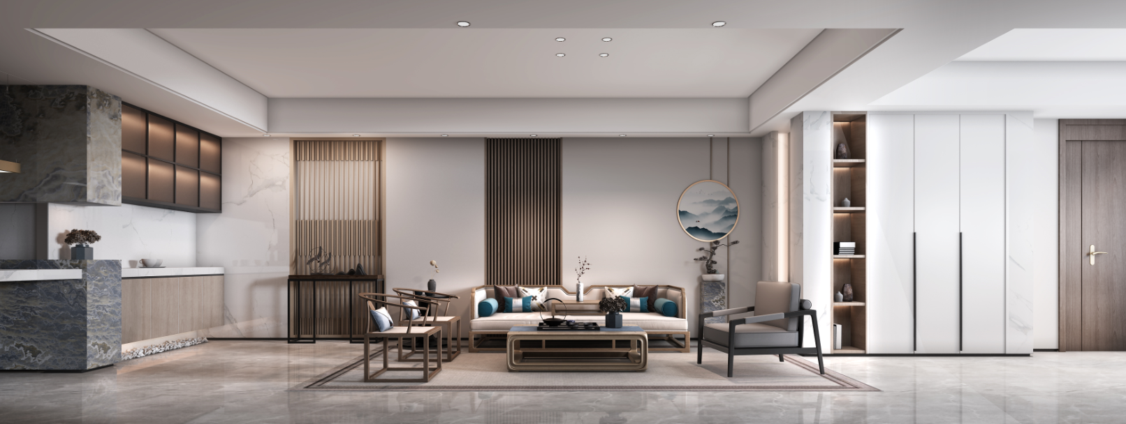 保利國賓首府四室三衛221平中式風格客廳