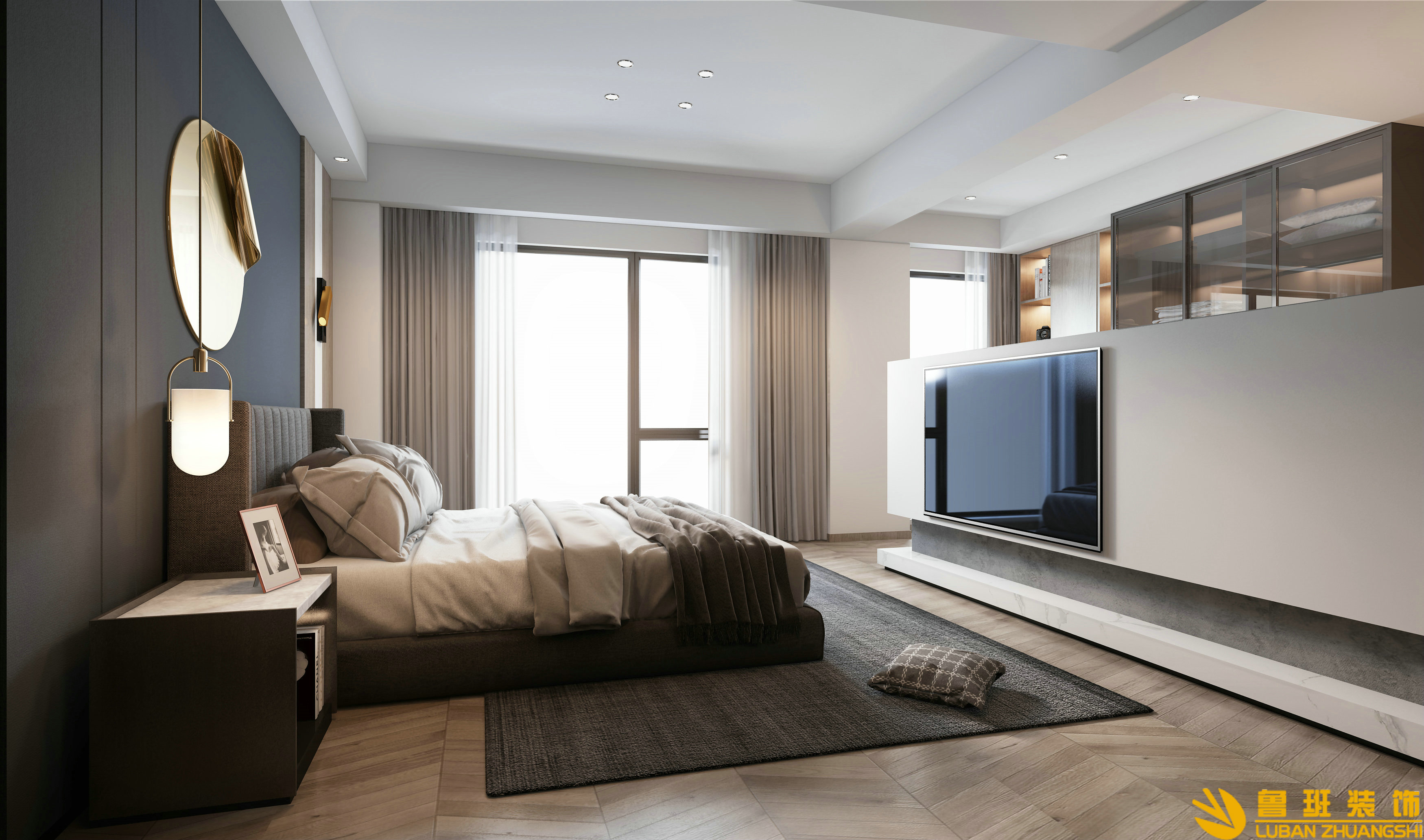 保利國賓四室三衛210平現代風格臥室