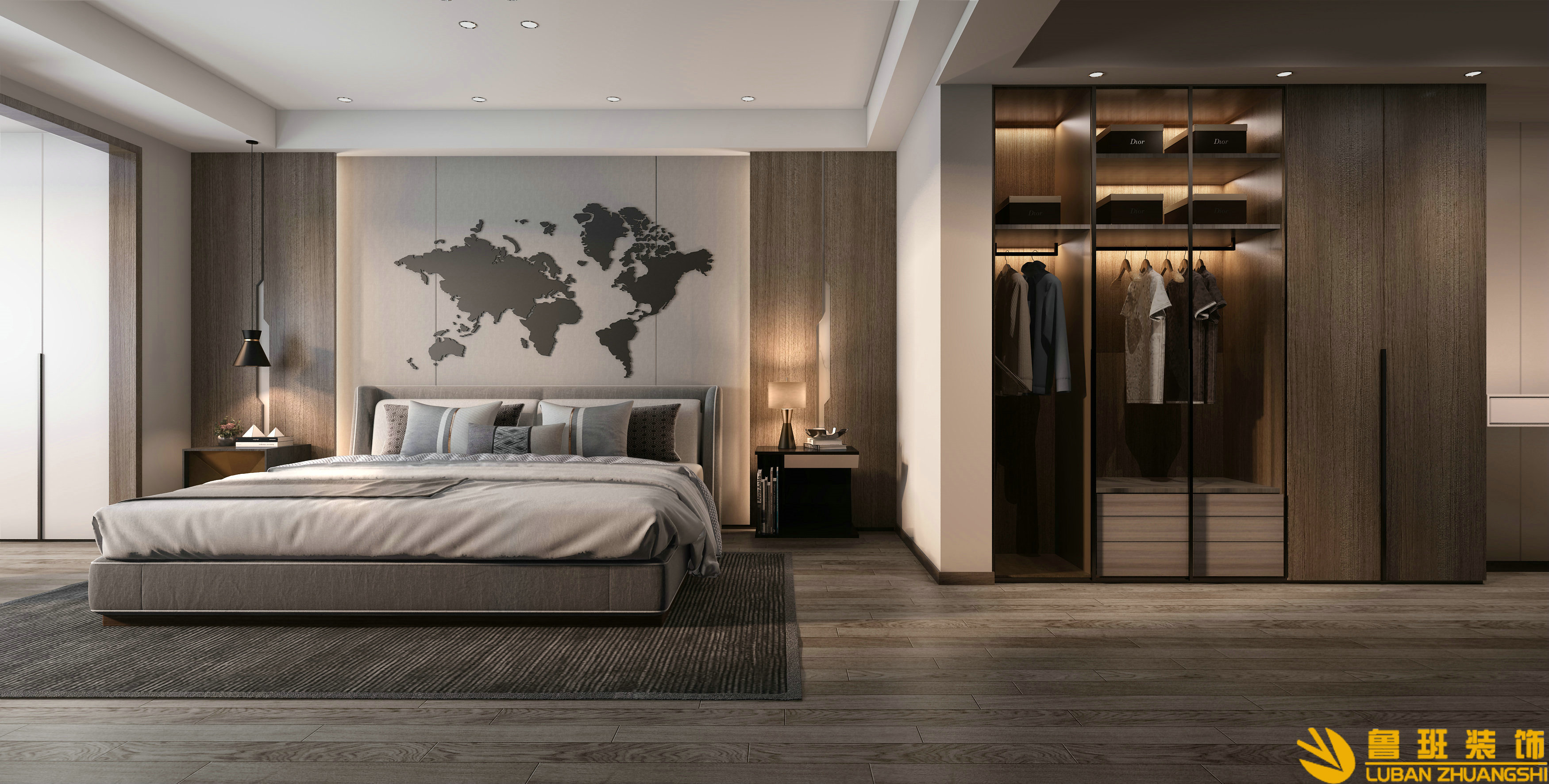 保利國賓四室三衛210平現代風格臥室1