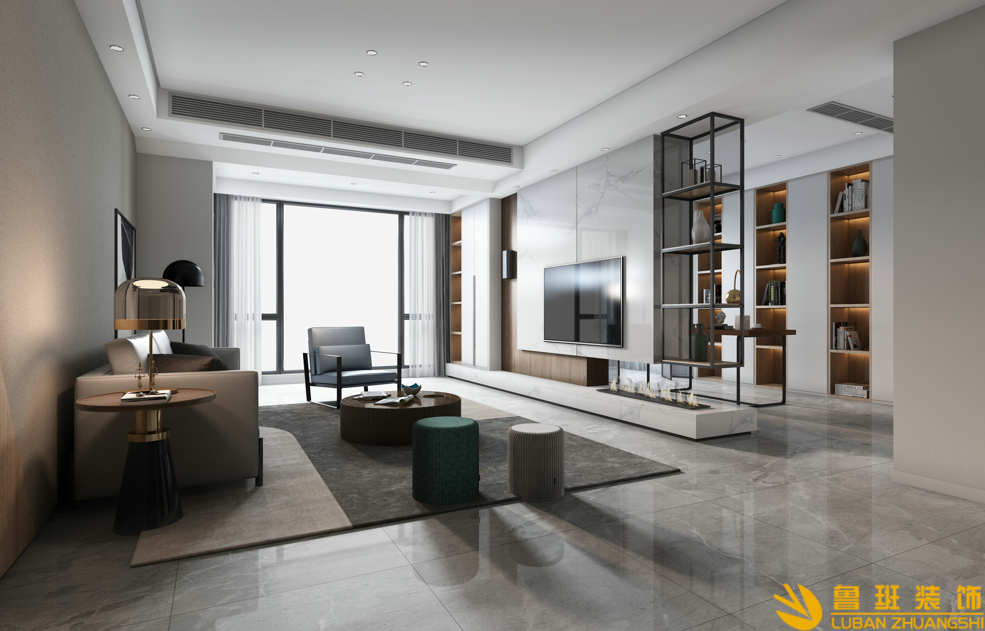 金沙城三室兩衛107平米現代風格客廳