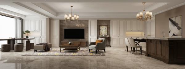 時代金科名苑兩室兩衛130平米現代美式