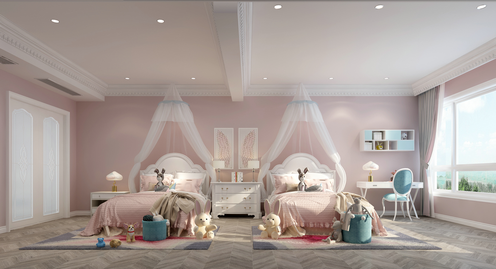 魯班合院別墅設計650平小女兒房