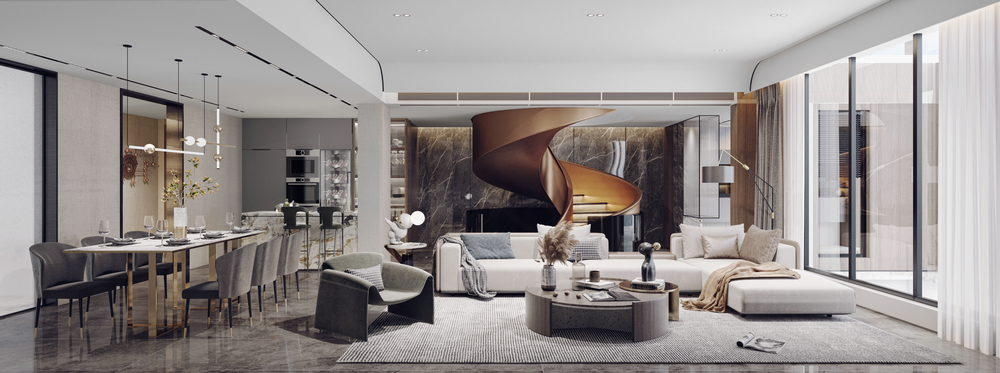 西派瀾岸550平別墅設(shè)計(jì)客廳