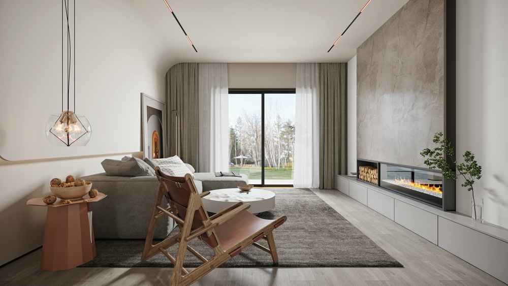 左岸花都160平平層設計客廳外景