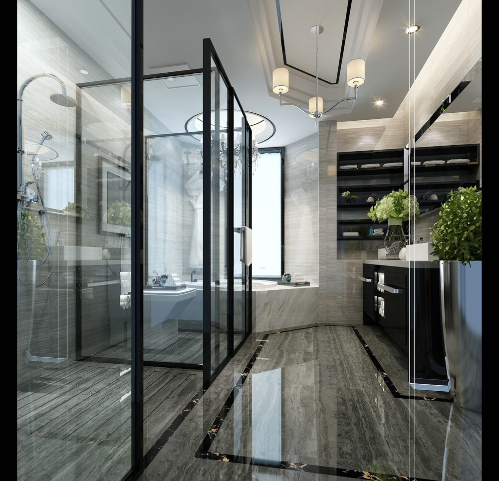 保利拉菲莊園500平港式別墅設(shè)計(jì)衛(wèi)生間