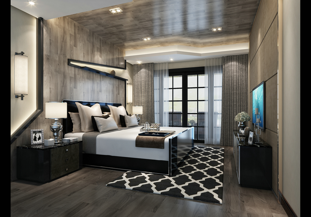 保利拉菲莊園500平港式別墅設(shè)計(jì)老人房