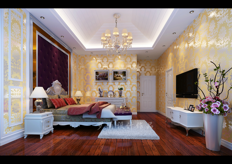 恒大金碧天下疊拼別墅設(shè)計臥室