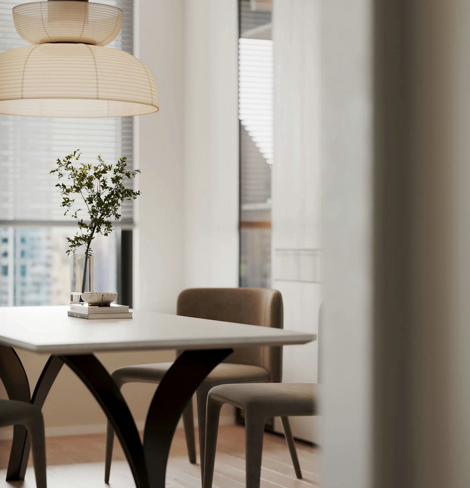 北辰南湖香麓140平方中戶型裝修設計飯桌