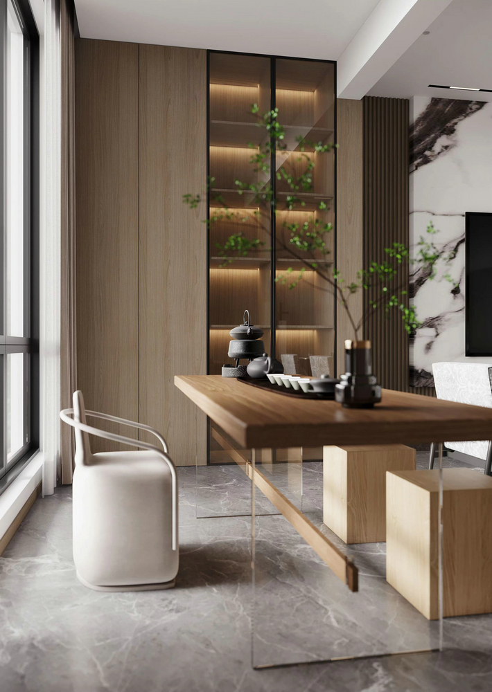 東源湖光樾墅230平設(shè)計(jì)裝修茶室