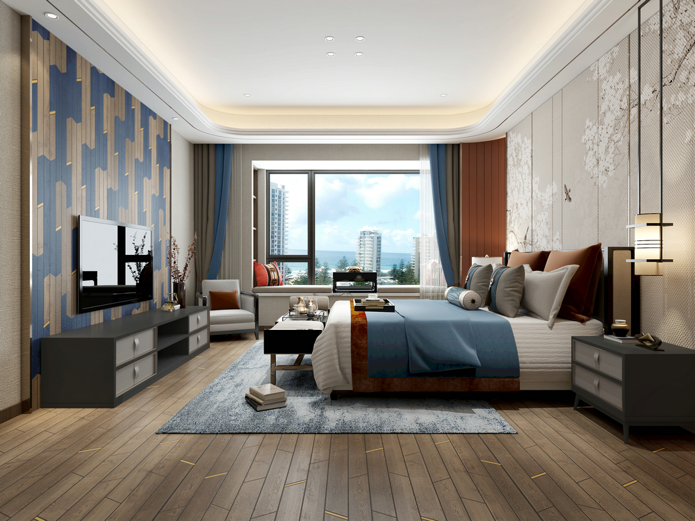 德陽碧桂園200平中式大平層設計主臥