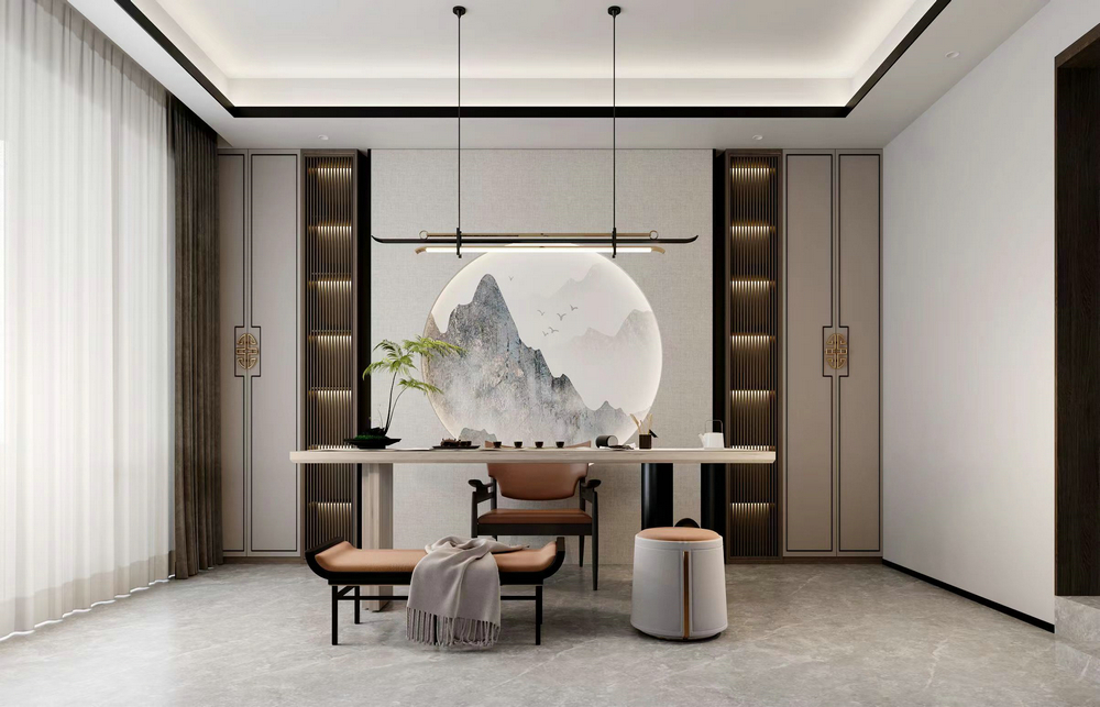龍湖悠山郡400平中式別墅設計書房