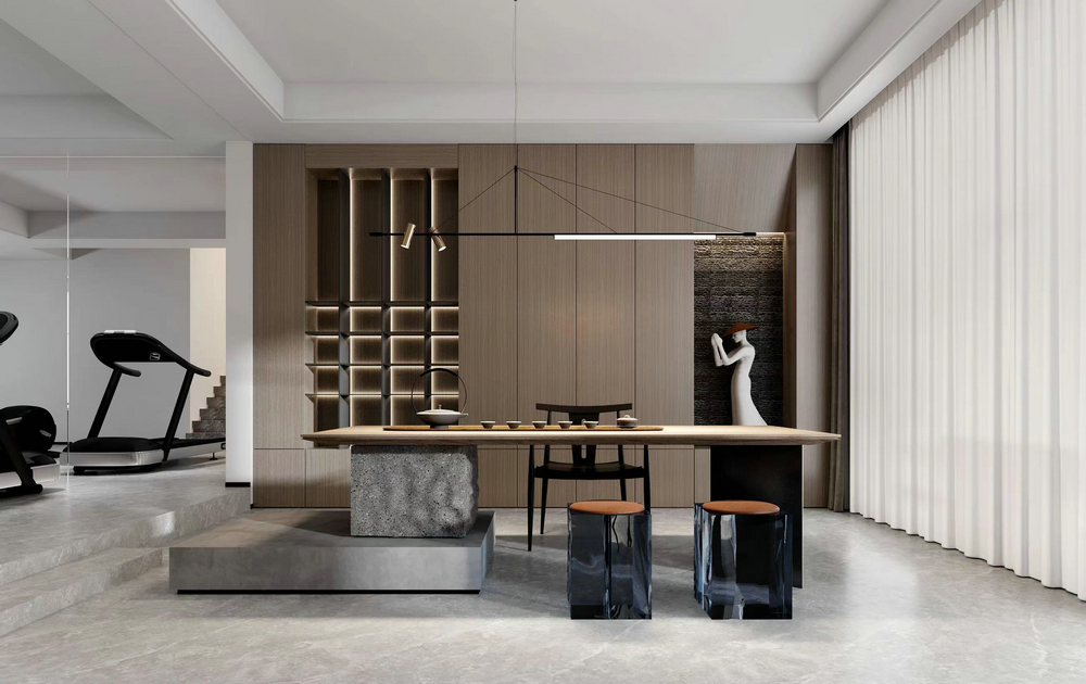 龍湖悠山郡400平中式別墅設計茶室