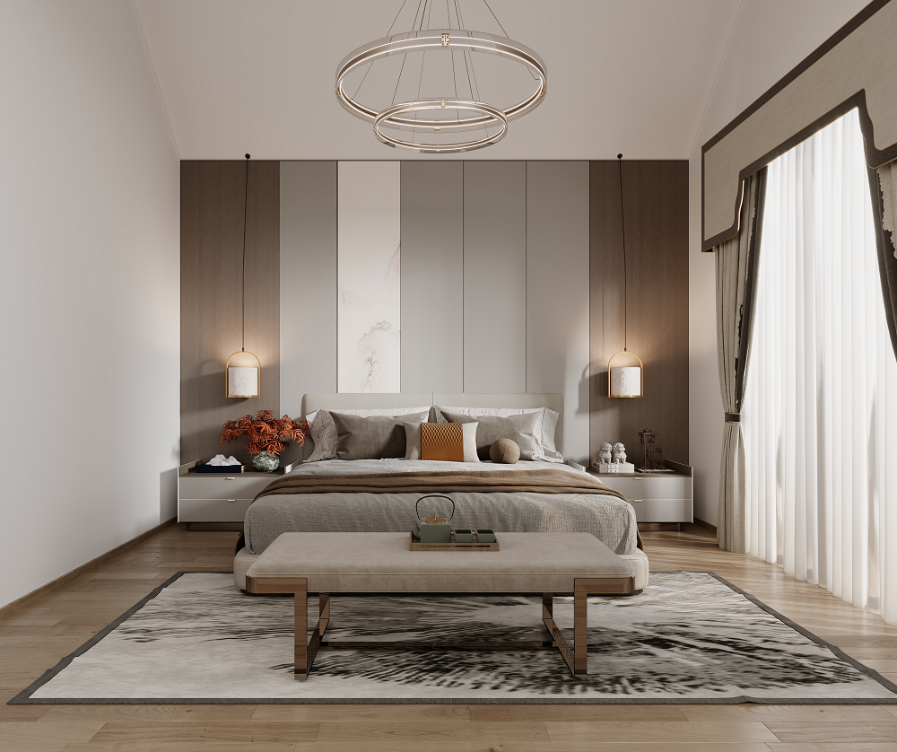 龍湖悠山郡400平中式別墅設計老人房