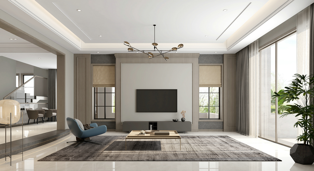 東湖花語450平輕奢別墅設(shè)計(jì)電視墻